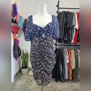 Free People Blue Floral Midi Dress